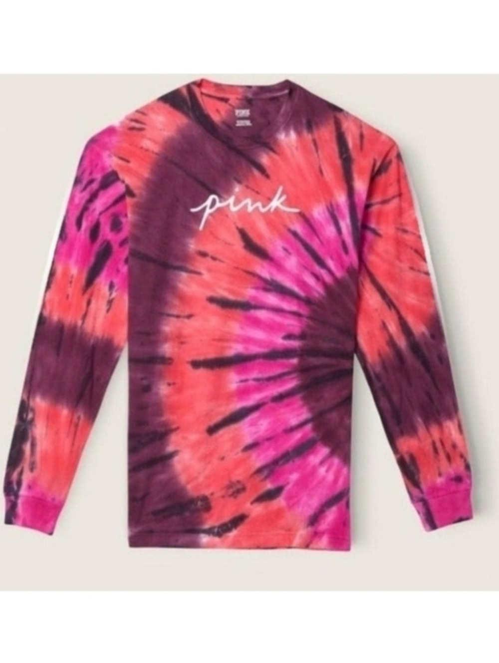 PINK Victoria's Secret Long-Sleeve Tie-Dye Campus Tee